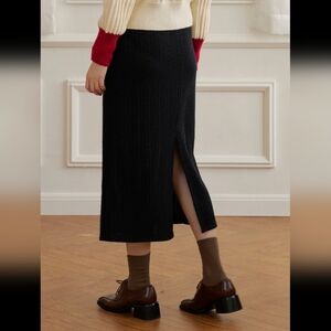 Simple Retro Elegant Black Women's Knit Skirt